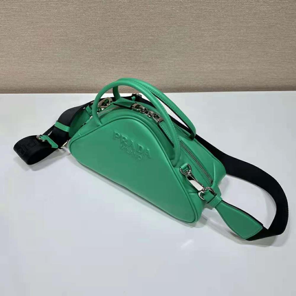 Prada Women Leather Prada Triangle Bag-Green - image 5