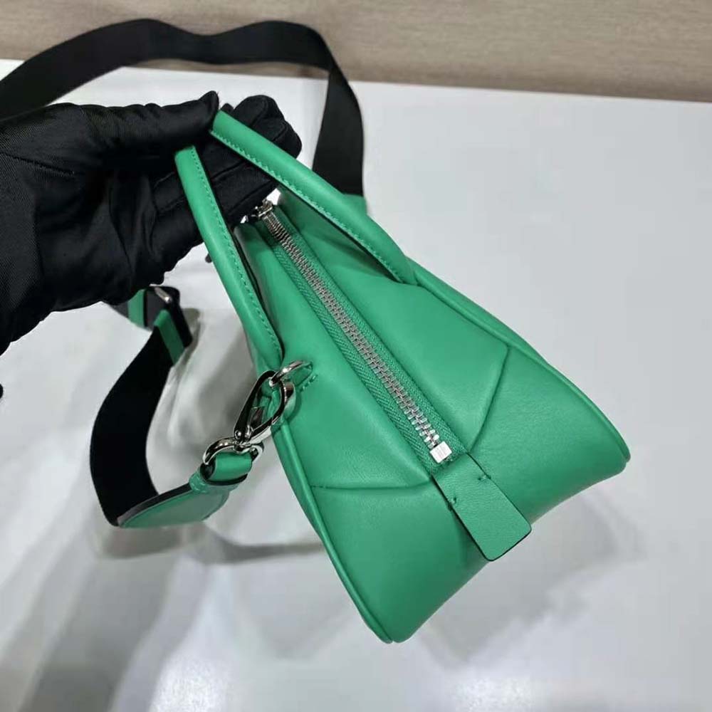 Prada Women Leather Prada Triangle Bag-Green - image 6