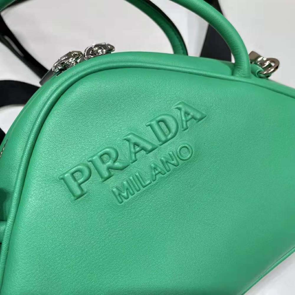 Prada Women Leather Prada Triangle Bag-Green - image 8