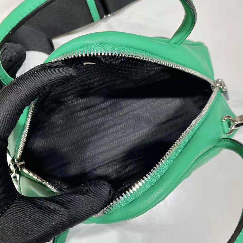 Prada Women Leather Prada Triangle Bag-Green - image 9