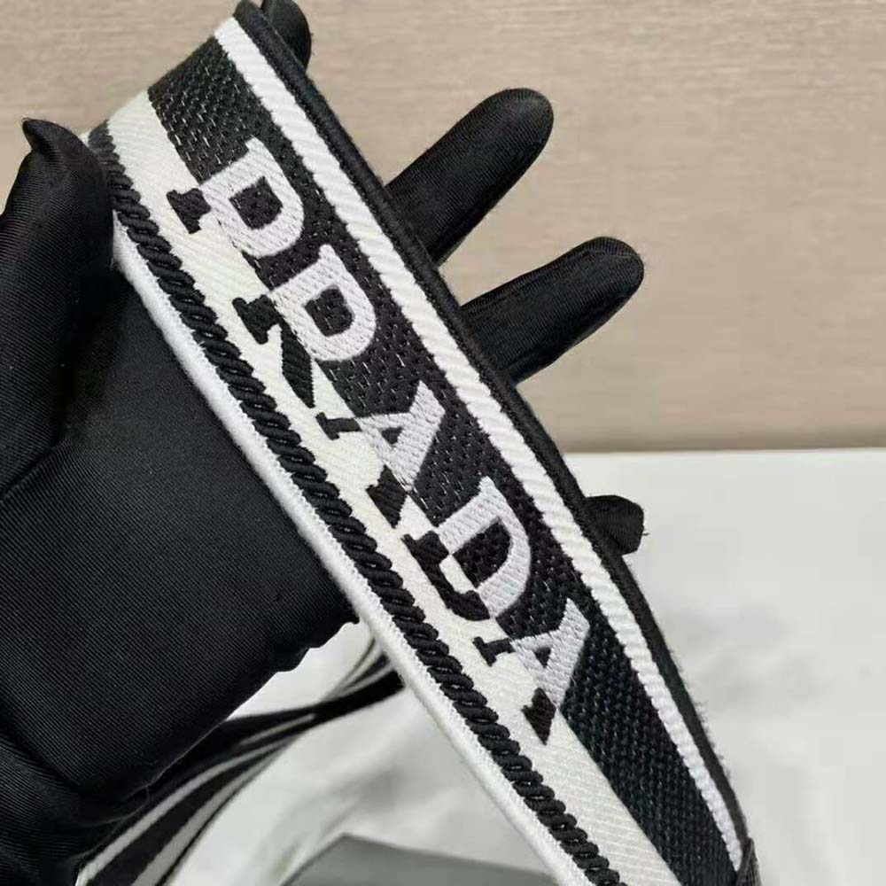 Prada Women Monochrome Saffiano and Leather Bag-Black - image 9
