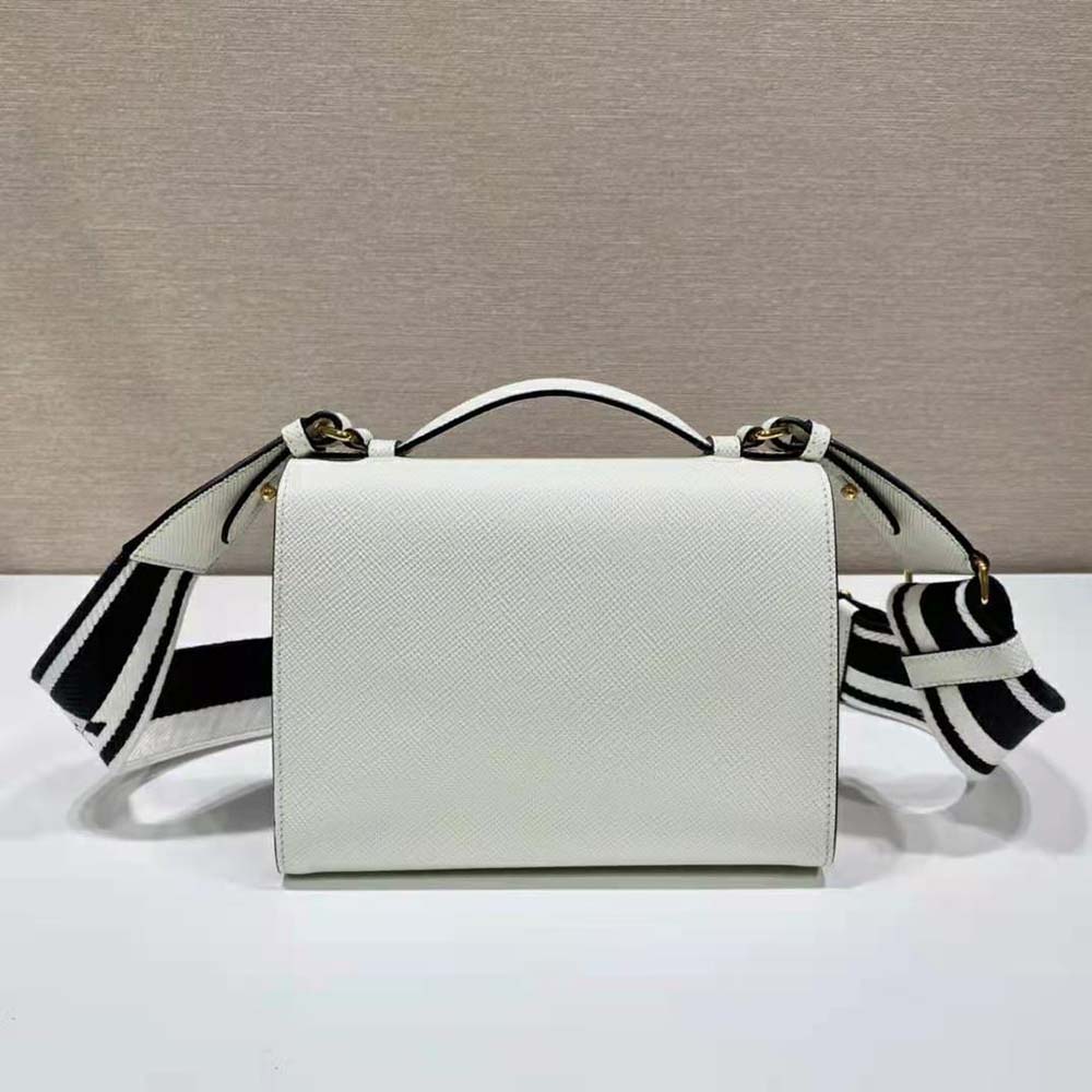 Prada Women Monochrome Saffiano and Leather Bag-White - image 5