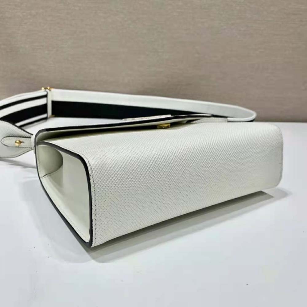 Prada Women Monochrome Saffiano and Leather Bag-White - image 7