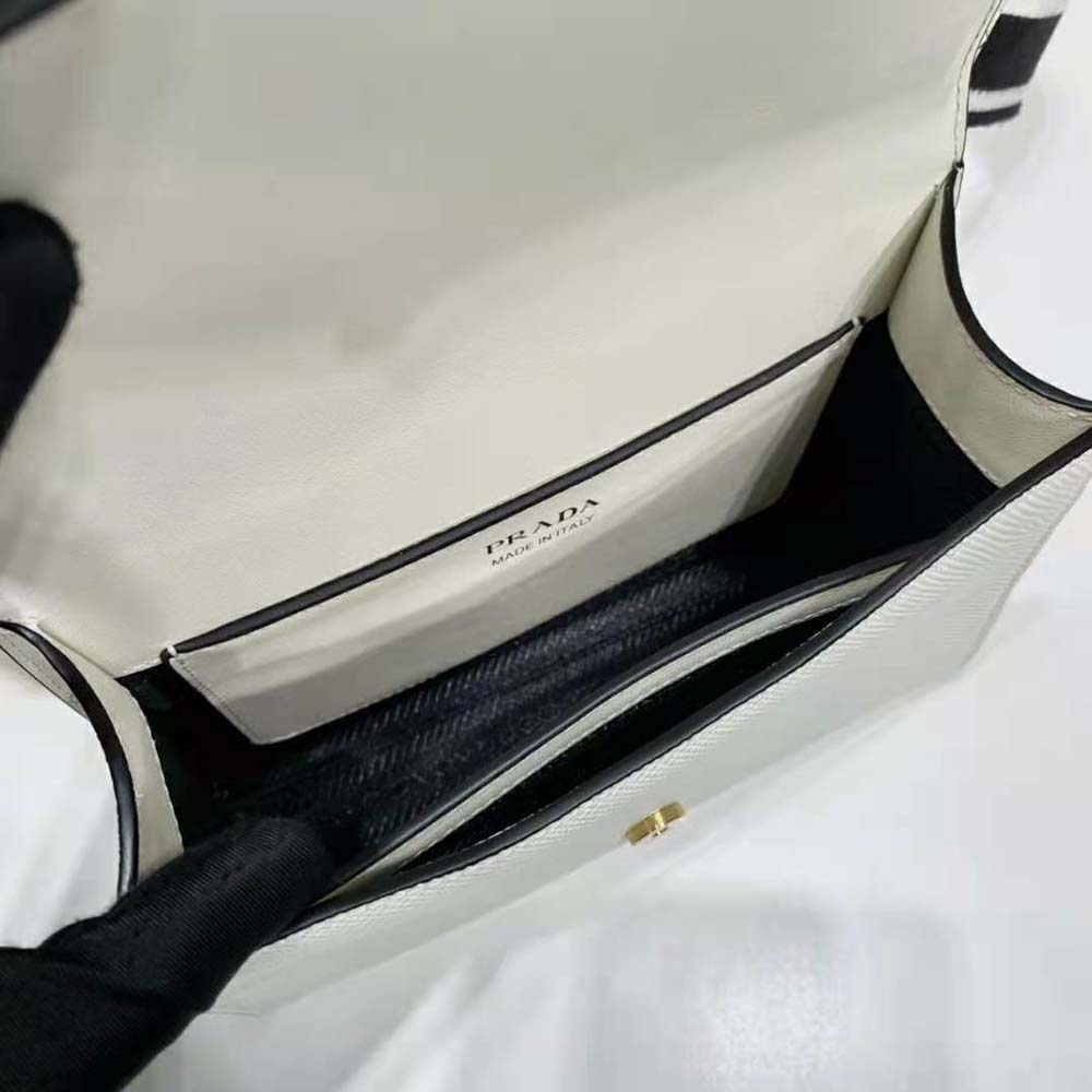 Prada Women Monochrome Saffiano and Leather Bag-White - image 8