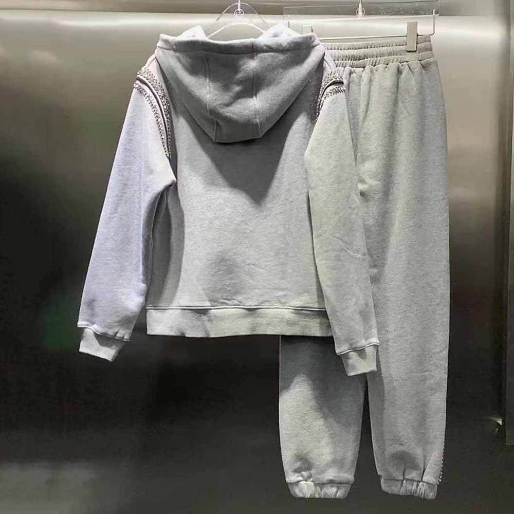 Prada Women Oversized Studded Hoodie-Silver - image 4