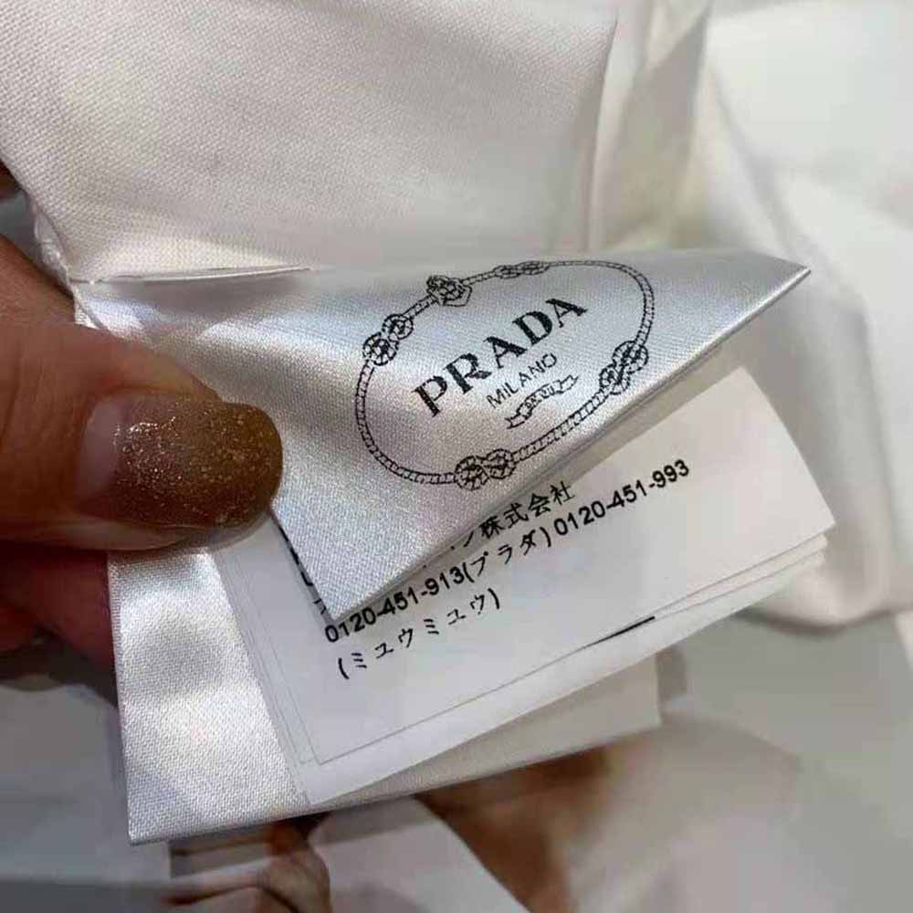 Prada Women Printed Cotton T-shirt with the Lettering Logo-White - image 9