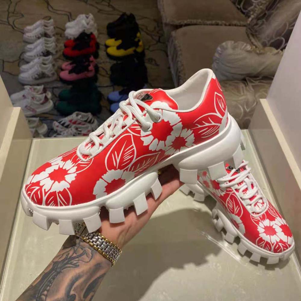 Prada Women Printed Nylon Sneakers-Red - image 6