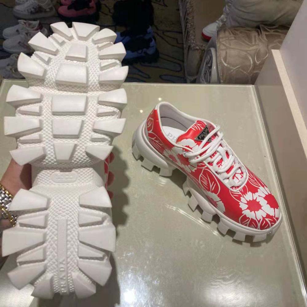 Prada Women Printed Nylon Sneakers-Red - image 10