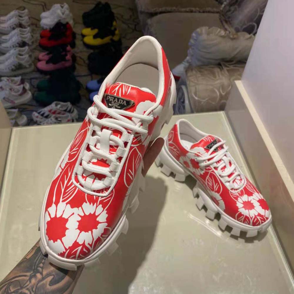 Prada Women Printed Nylon Sneakers-Red - image 5