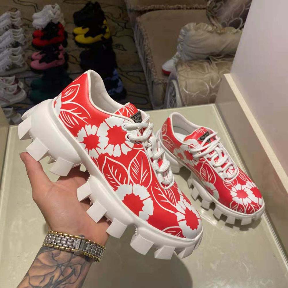 Prada Women Printed Nylon Sneakers-Red - image 7