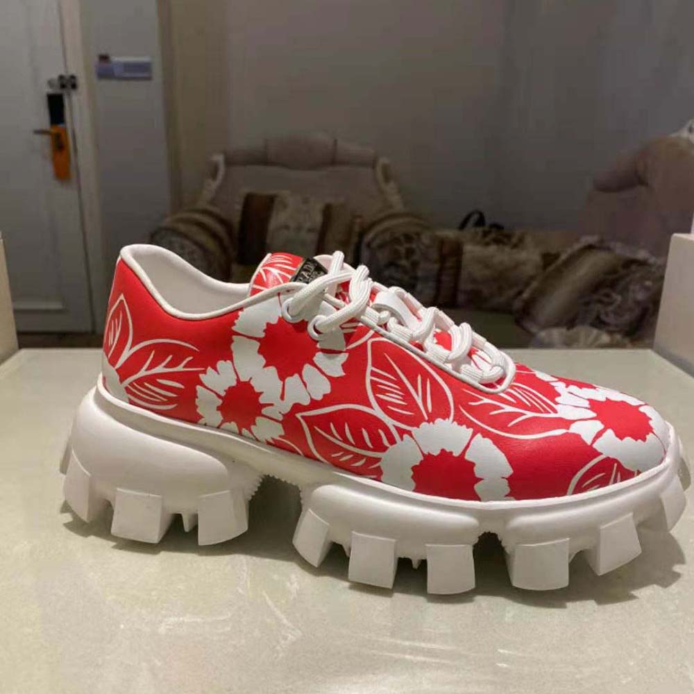 Prada Women Printed Nylon Sneakers-Red - image 8