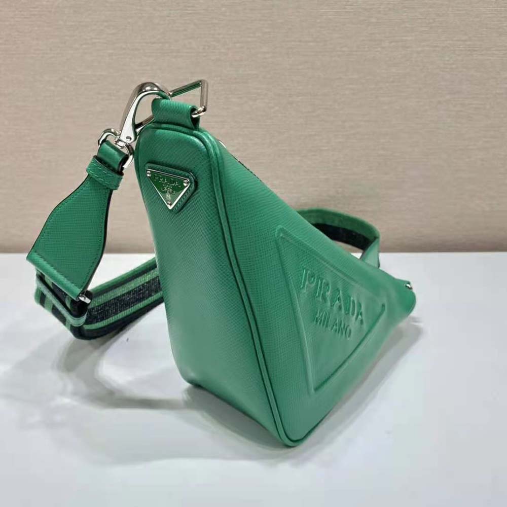 Prada Women Saffiano Prada Triangle Bag-Green - image 4
