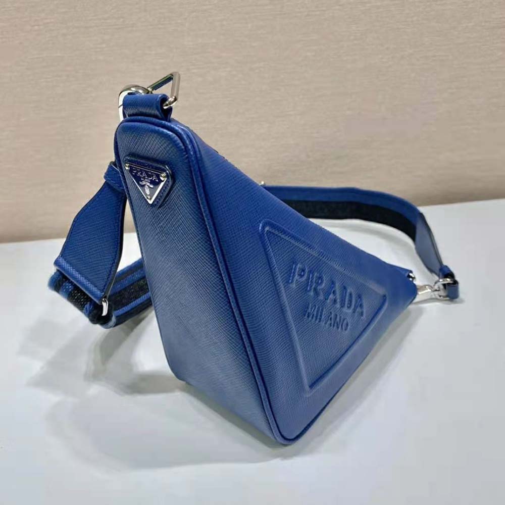 Prada Women Saffiano Prada Triangle Bag-Navy - image 4