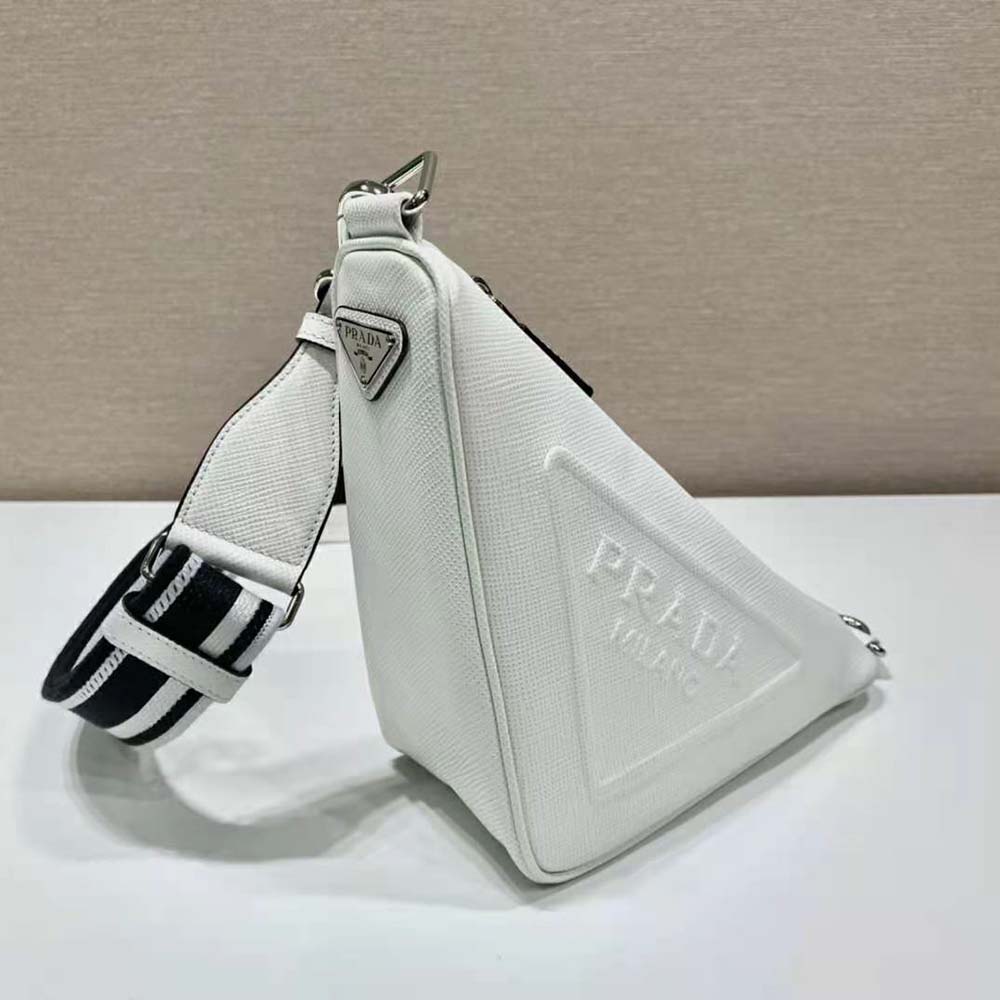 Prada Women Saffiano Prada Triangle Bag-White - image 4