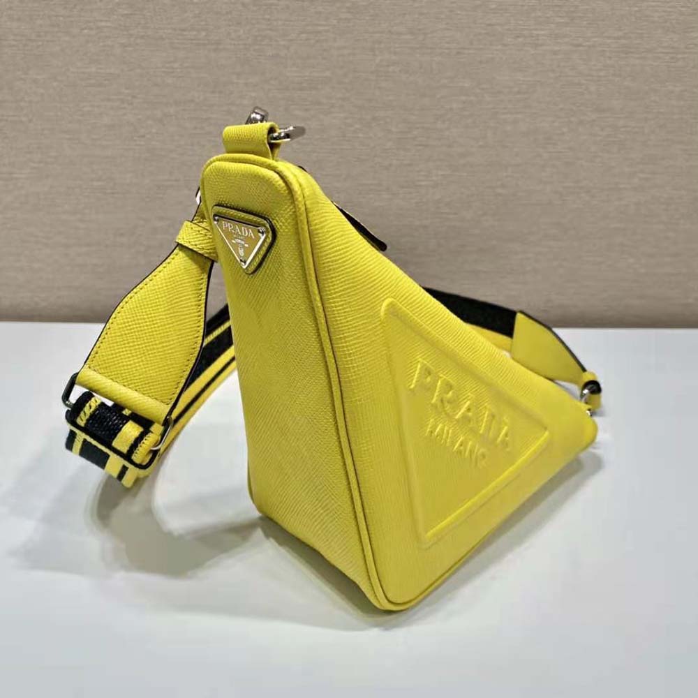 Prada Women Saffiano Prada Triangle Bag-Yellow - image 4