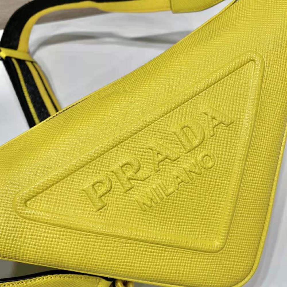 Prada Women Saffiano Prada Triangle Bag-Yellow - image 8