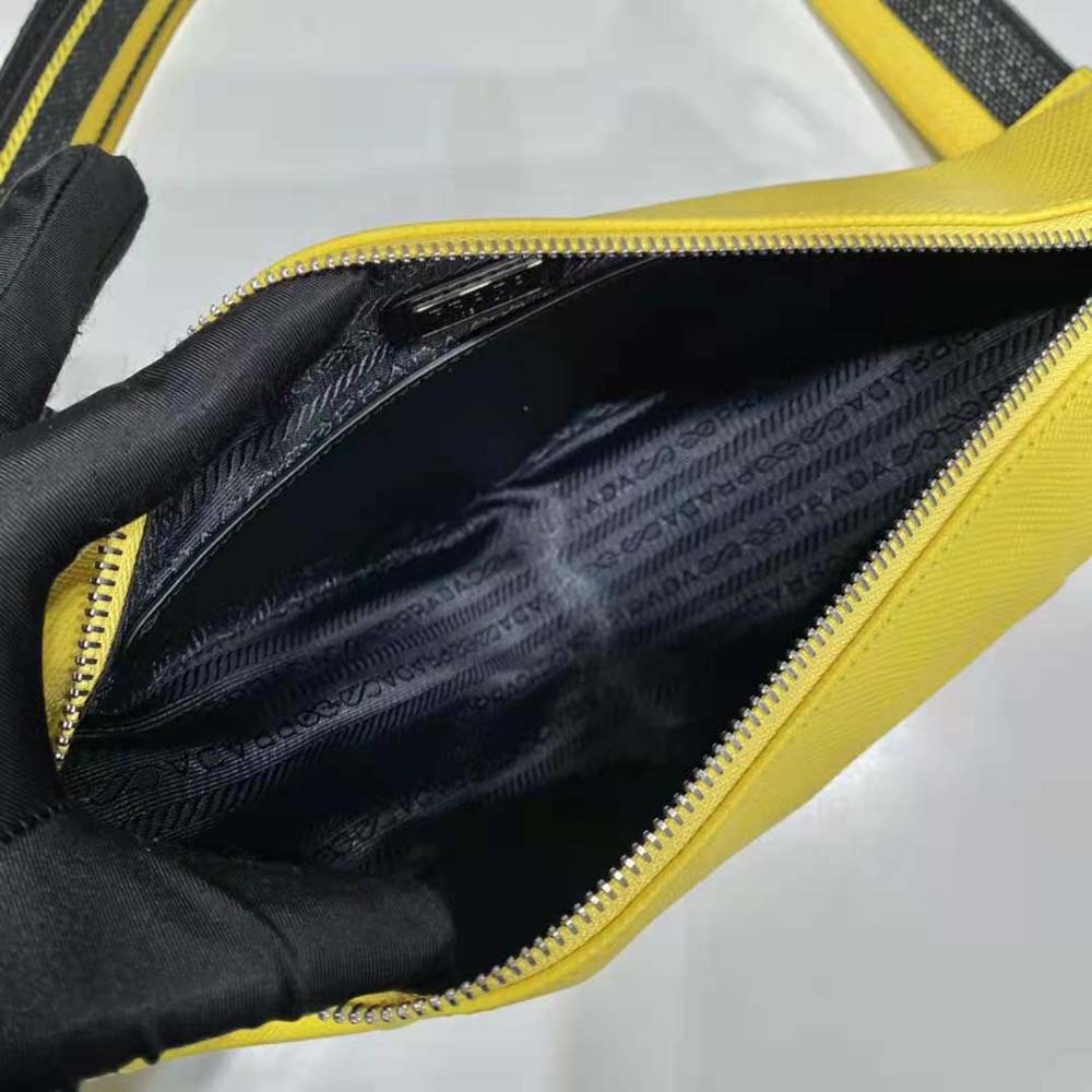 Prada Women Saffiano Prada Triangle Bag-Yellow - image 9