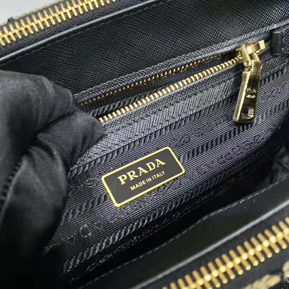 Prada Women Small Prada Galleria Jacquard Fabric Bag-Brown - image 10