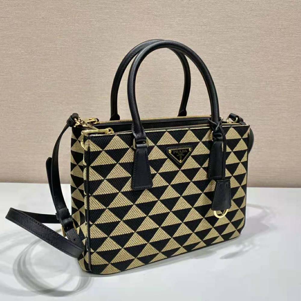 Prada Women Small Prada Galleria Jacquard Fabric Bag-Brown - image 5