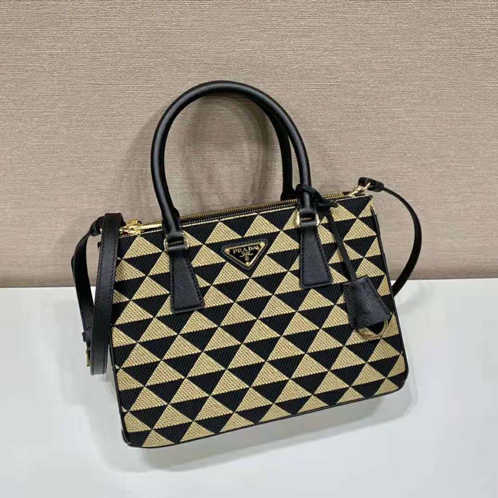 Prada Women Small Prada Galleria Jacquard Fabric Bag-Brown - image 4