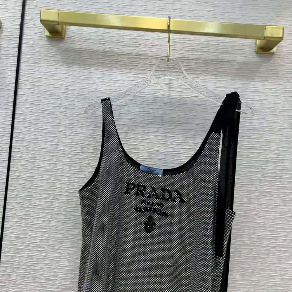 Prada Women Studded Chiffon Dress with a Fluid Silhouette - image 5