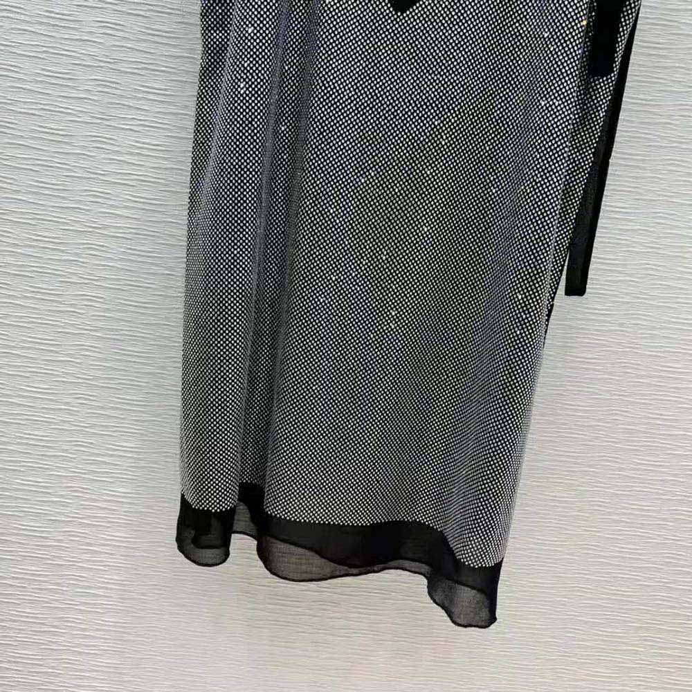 Prada Women Studded Chiffon Dress with a Fluid Silhouette - image 9