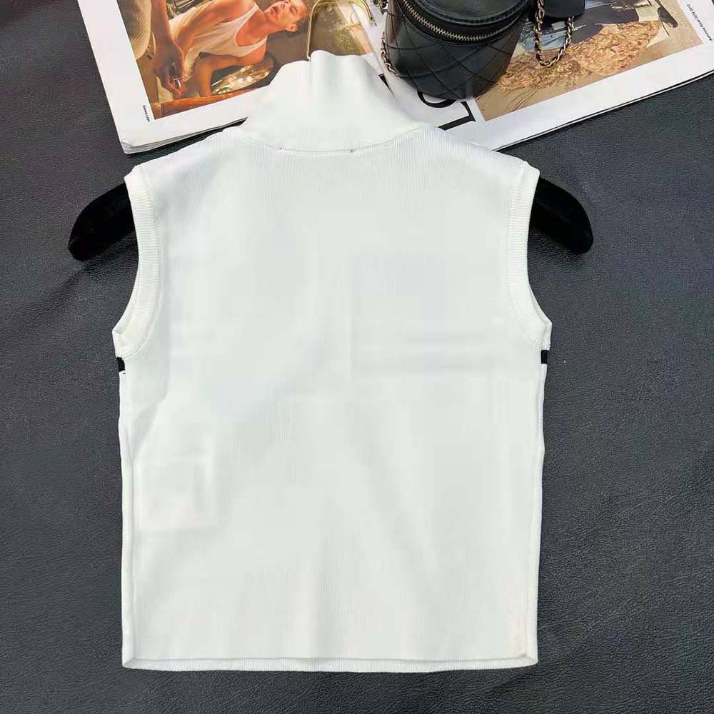 Side angle showing silhouette of Prada Women Viscose and Cotton Crop Top-White