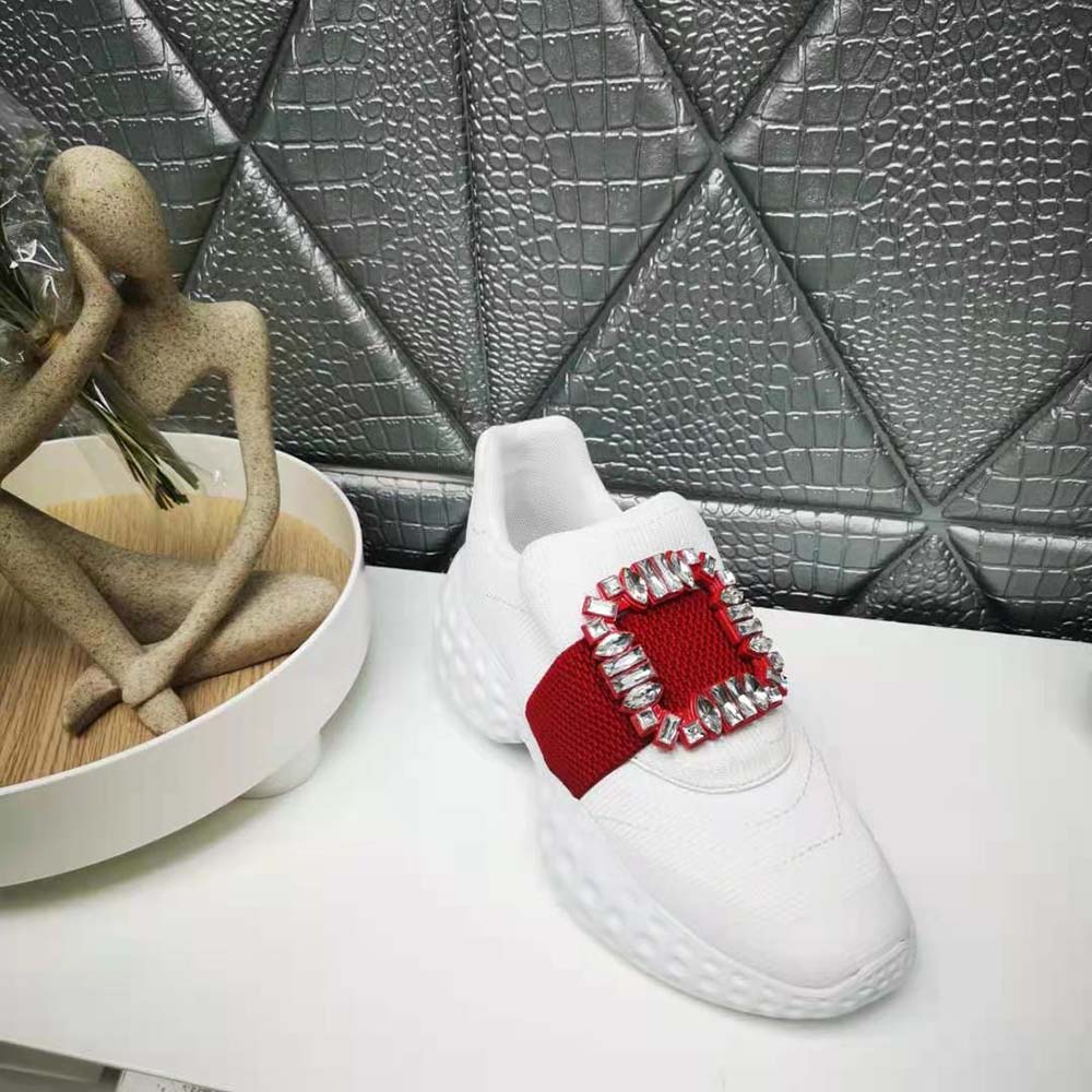 Roger Vivier Women Viv Run Light Strass Buckle Sneakers in Fabrics - image 6