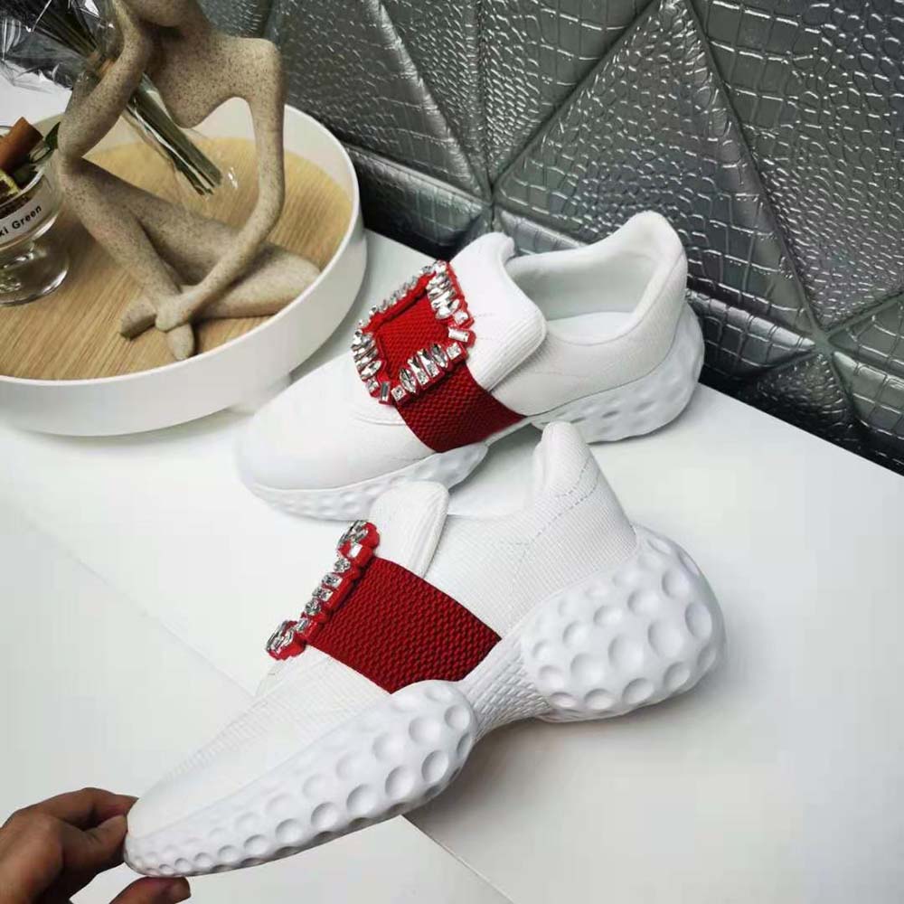 Roger Vivier Women Viv Run Light Strass Buckle Sneakers in Fabrics - image 5