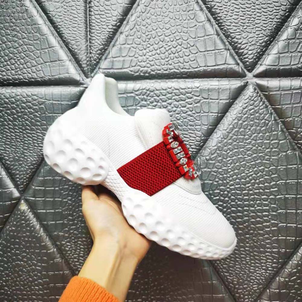 Roger Vivier Women Viv Run Light Strass Buckle Sneakers in Fabrics - image 7