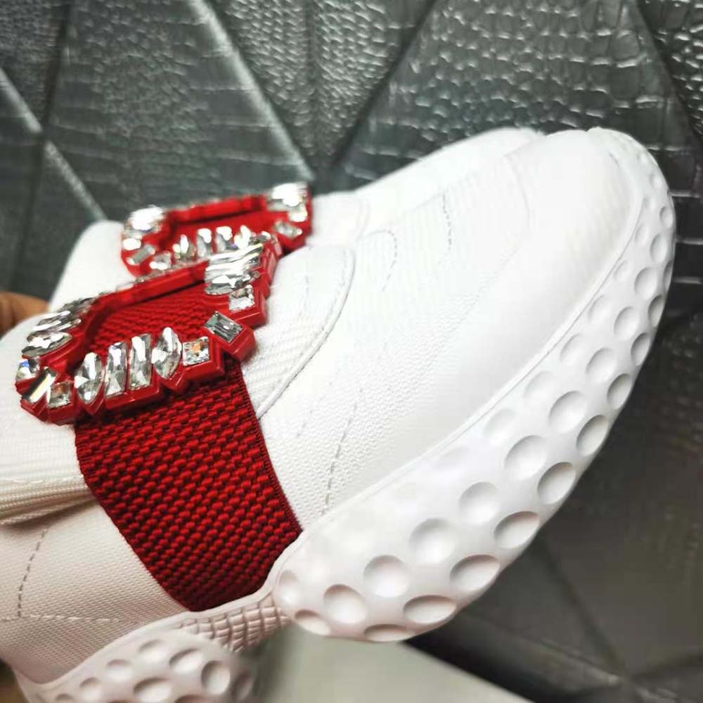 Roger Vivier Women Viv Run Light Strass Buckle Sneakers in Fabrics - image 9