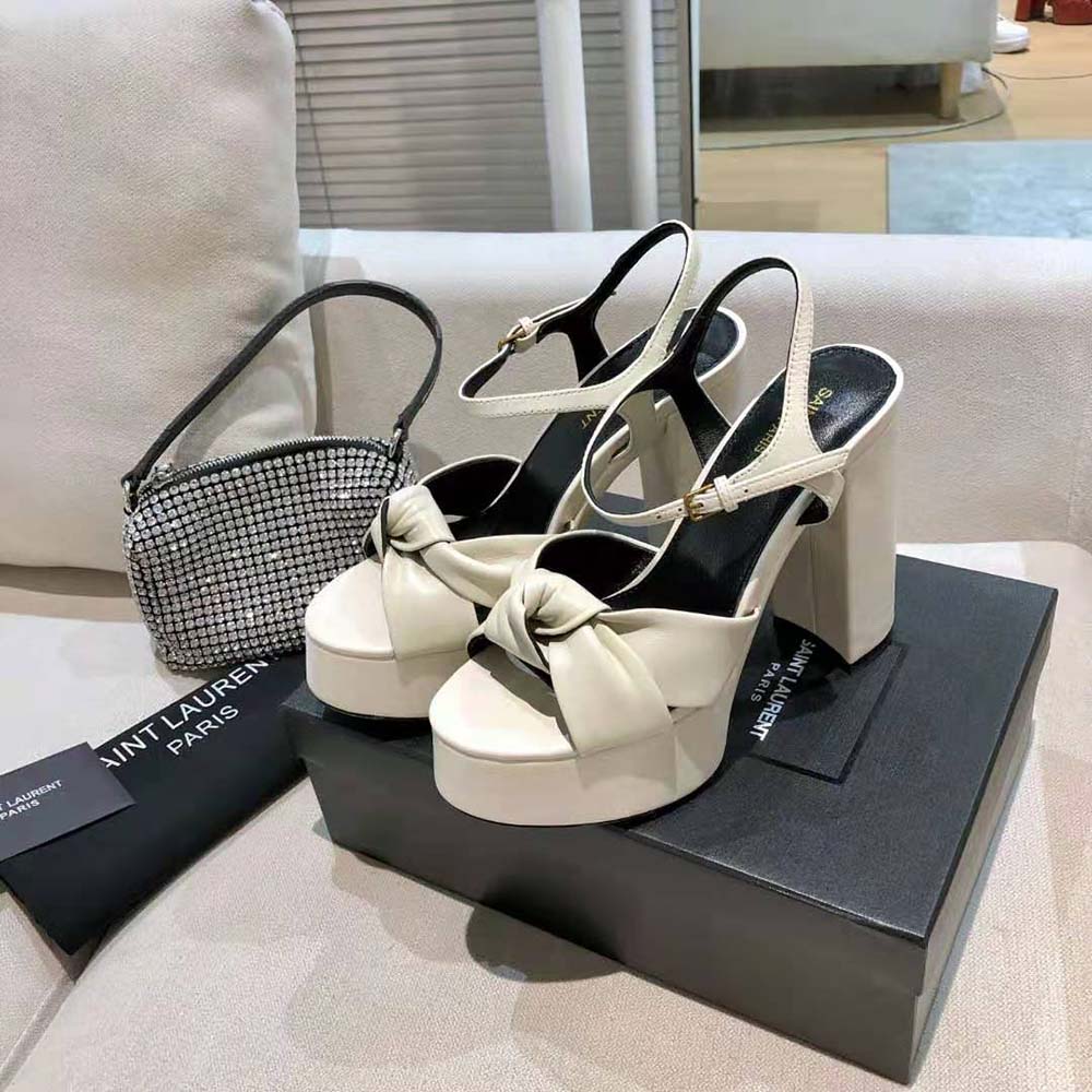 Back view showing buckle closure of Saint Laurent YSL Women Bianca Sandals