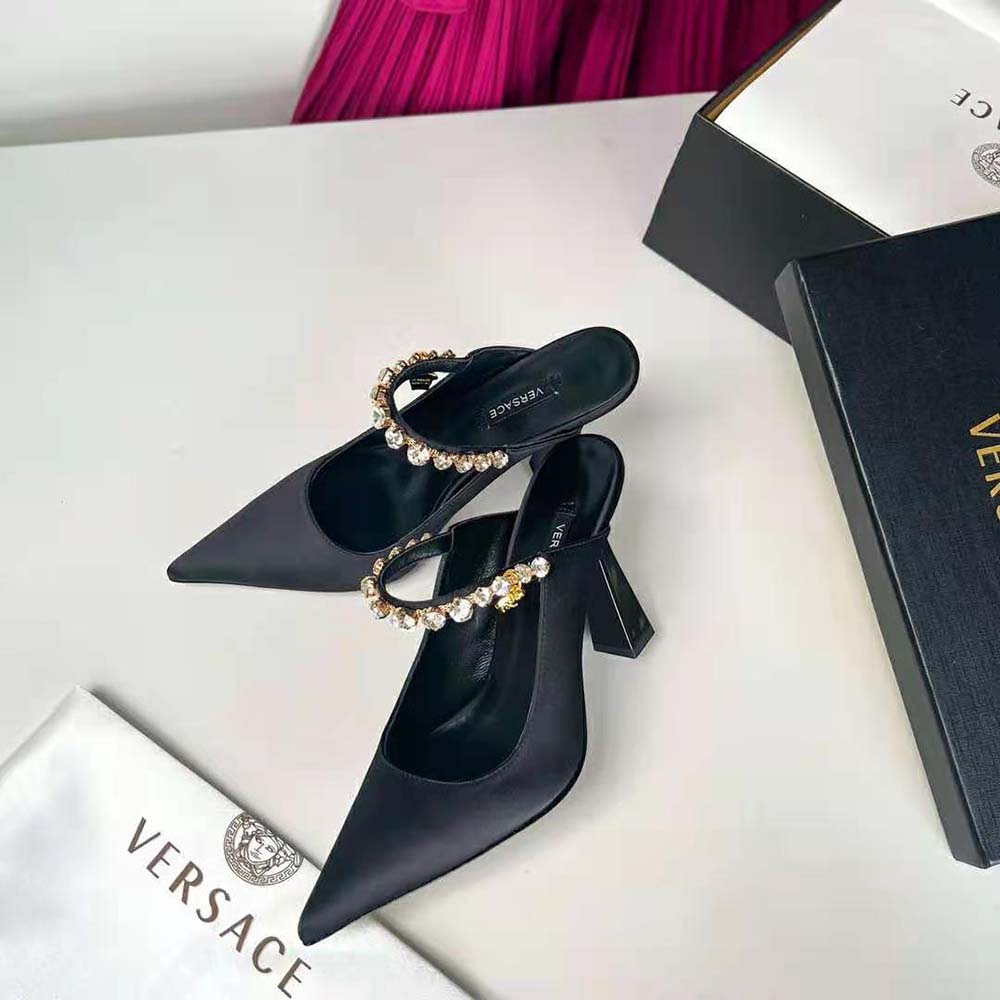 Versace Women Artifact Mules in 105mm Heel Height-Black - image 5