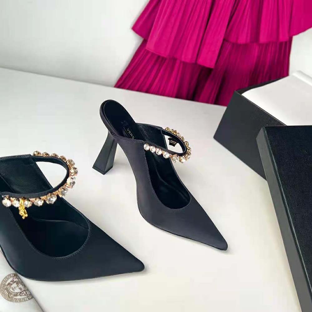 Versace Women Artifact Mules in 105mm Heel Height-Black - image 8