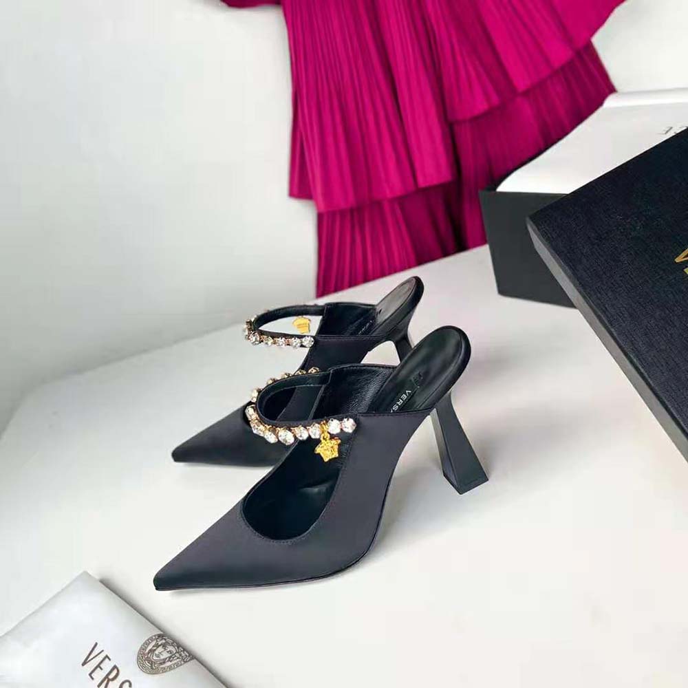 Versace Women Artifact Mules in 105mm Heel Height-Black - image 6