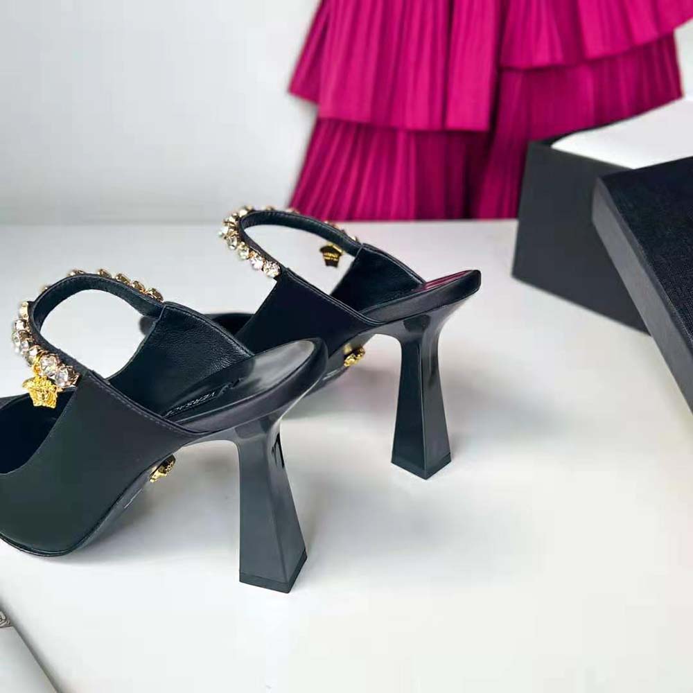 Versace Women Artifact Mules in 105mm Heel Height-Black - image 10