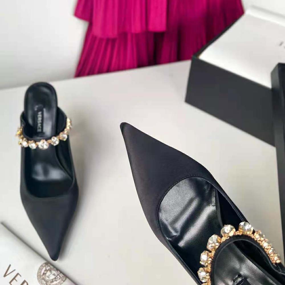 Versace Women Artifact Mules in 105mm Heel Height-Black - image 9