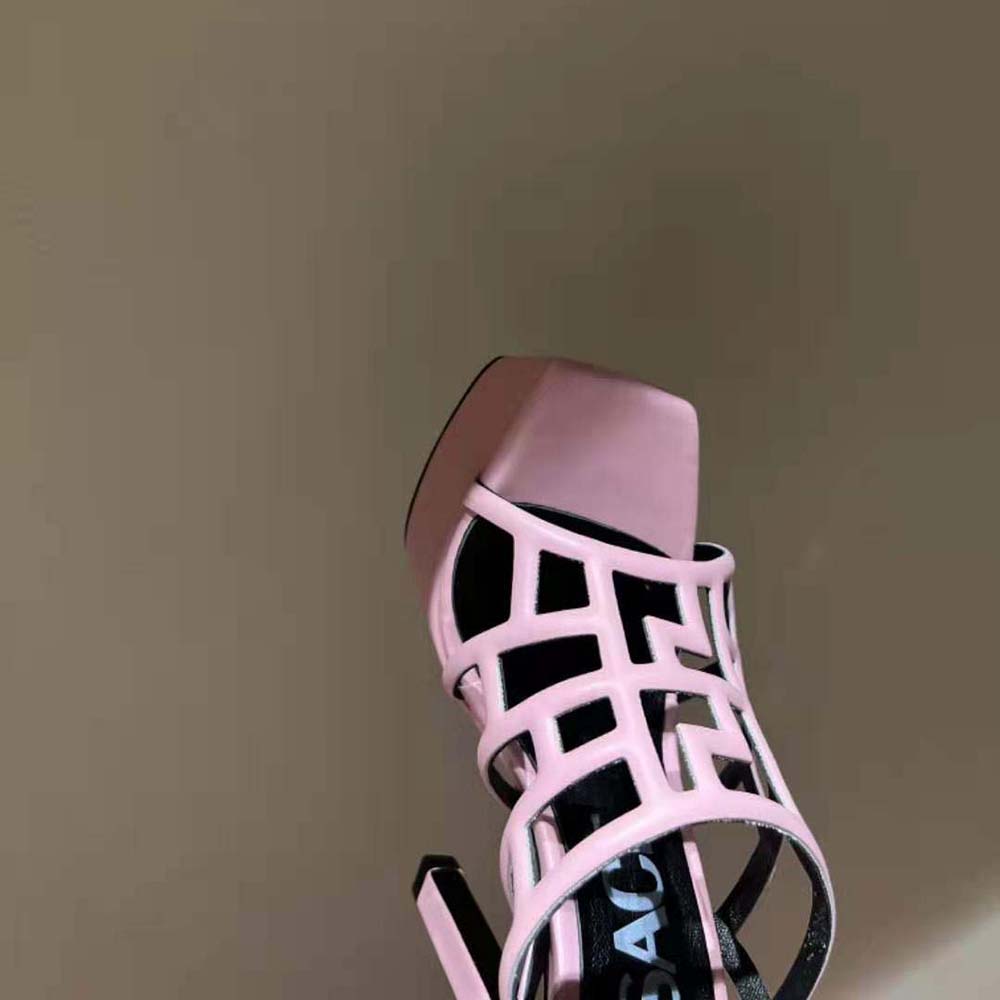 Versace Women Greca Maze Sandals in 15cm Heel Height-Pink - image 7