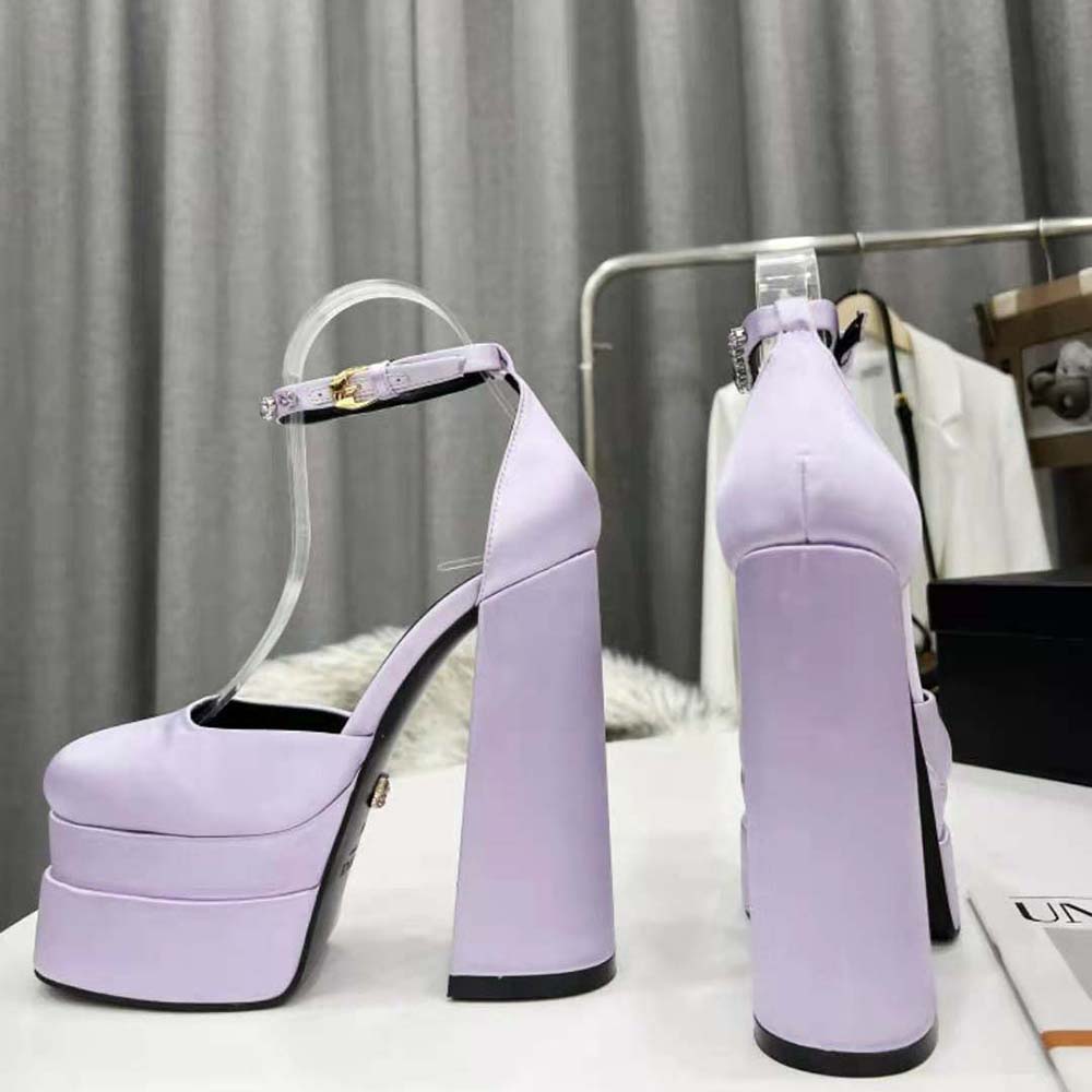 Versace Women Medusa Aevitas Platform Pumps in 15.5cm Heel Hight-Purple - image 7