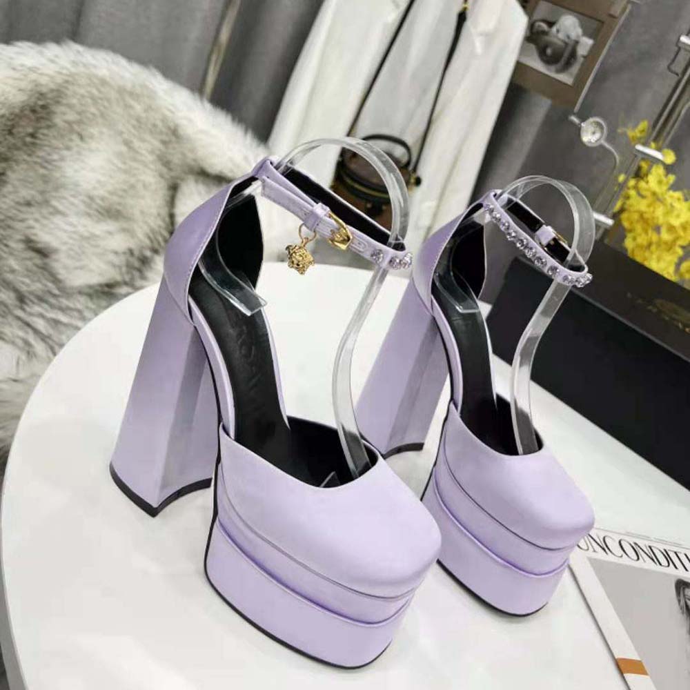 Versace Women Medusa Aevitas Platform Pumps in 15.5cm Heel Hight-Purple - image 5