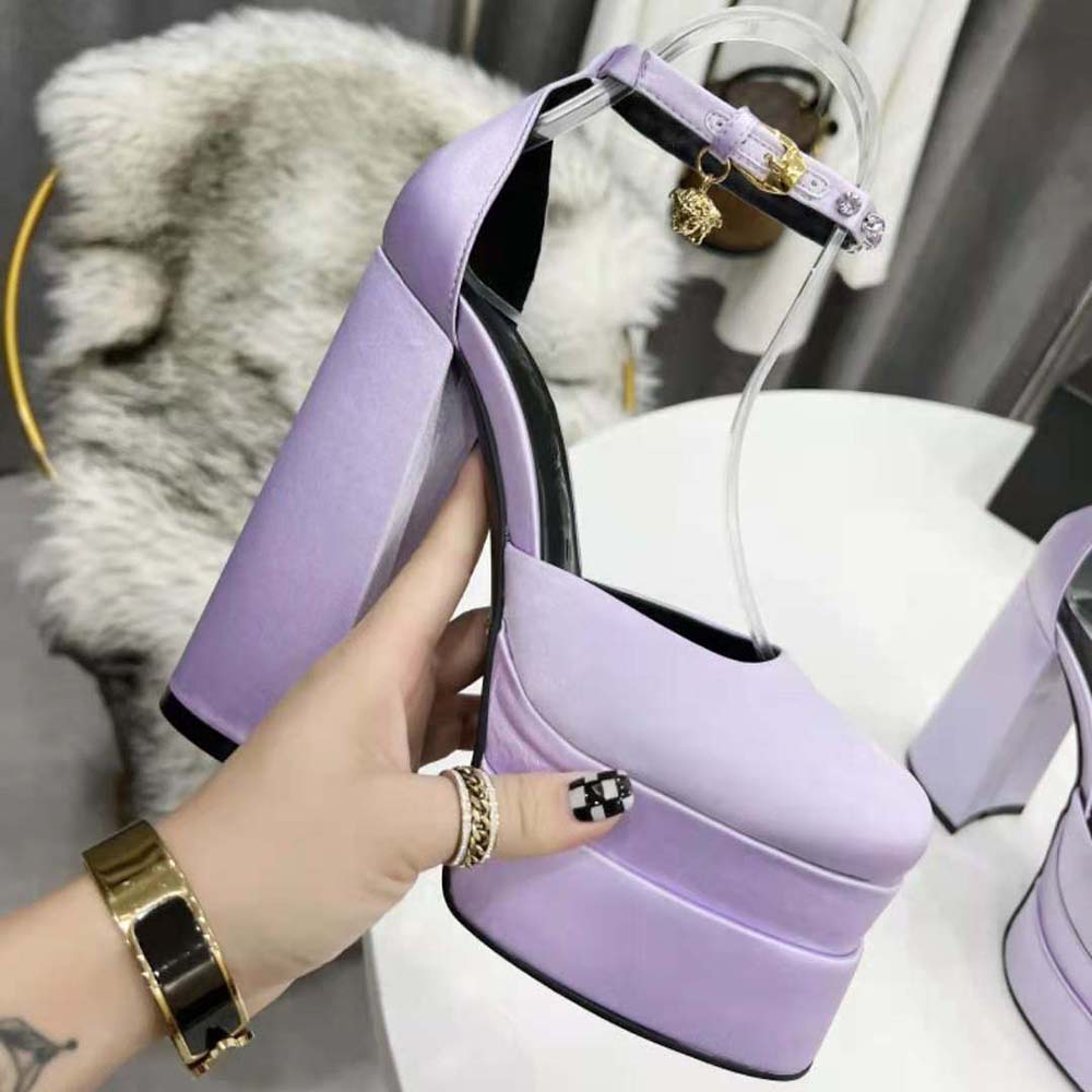 Versace Women Medusa Aevitas Platform Pumps in 15.5cm Heel Hight-Purple - image 4