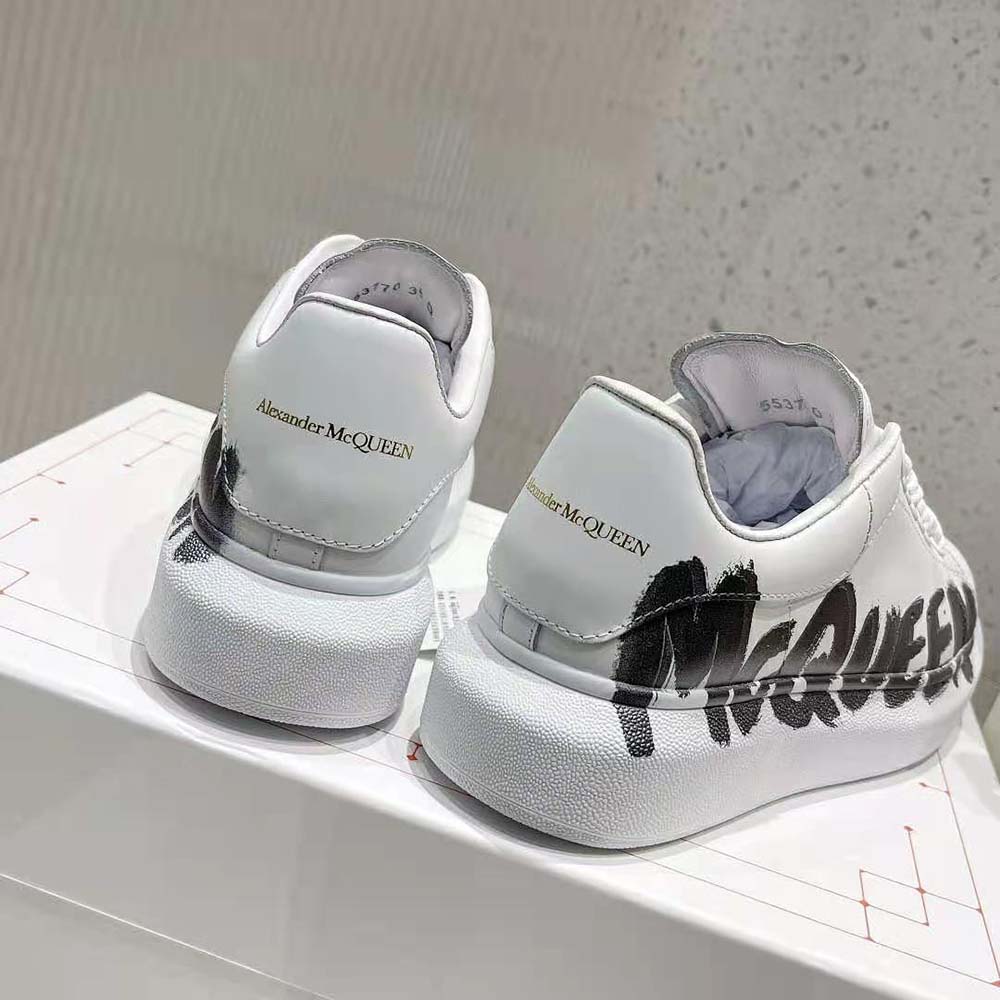 Alexander Mcqueen Unisex Online Exclusive Mcqueen Graffiti Oversized Sneaker in White/black - image 5