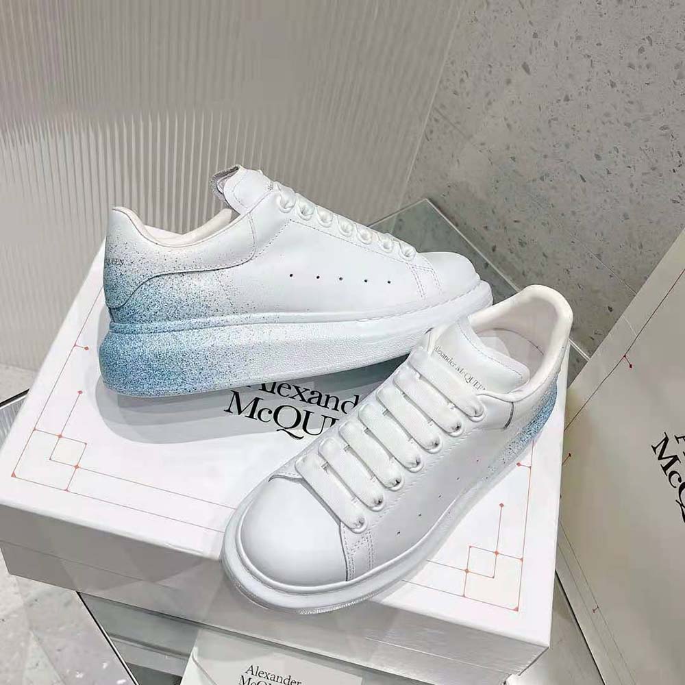 Alexander Mcqueen Women Oversized Sneaker in White/Blue - image 4