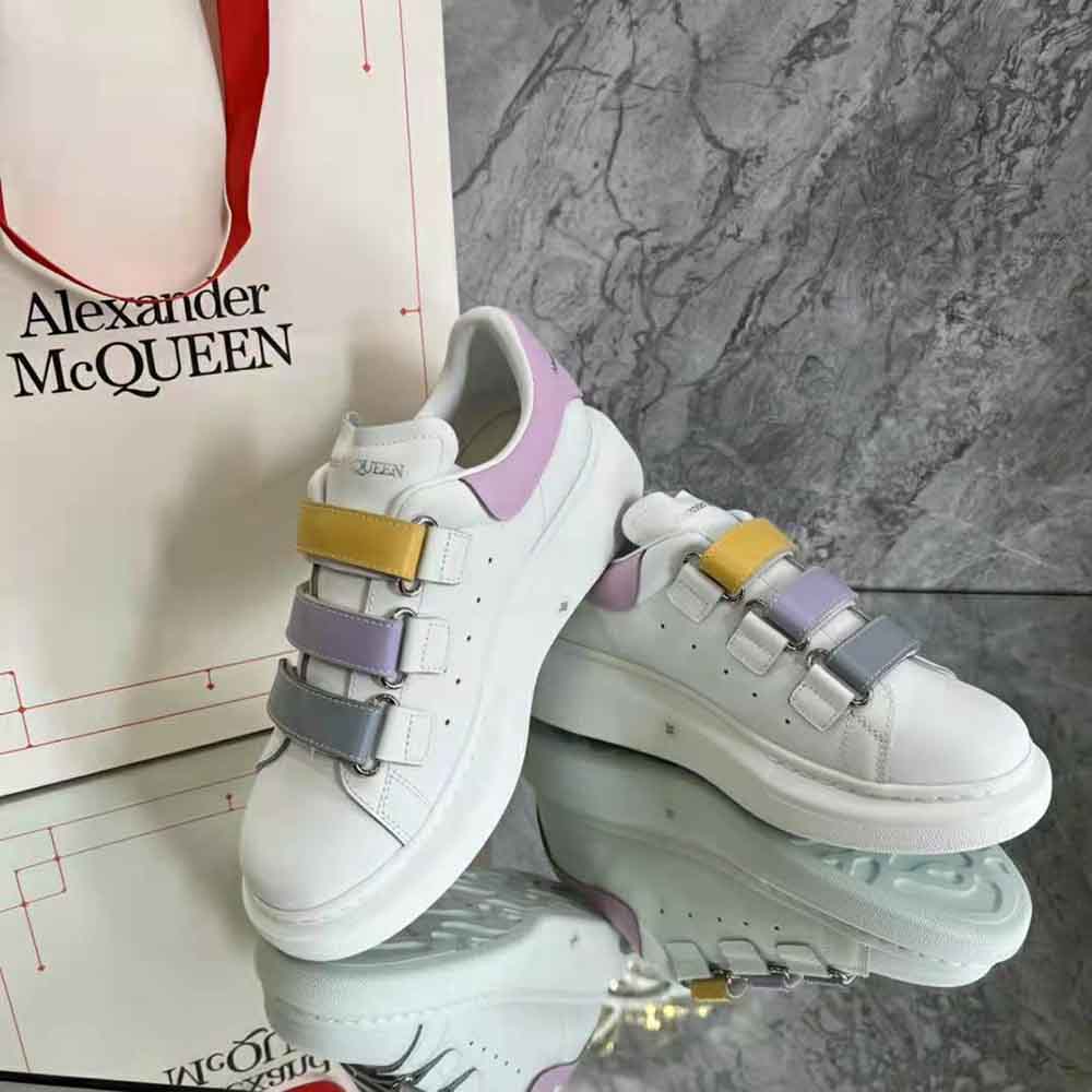 Side profile showing chunky sole of Alexander Mcqueen Oversized Triple Strap Sneaker