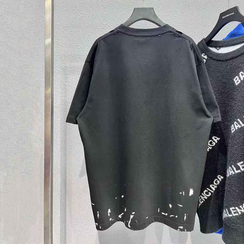 Balenciaga Women Metal T-Shirt Oversized in Black Vintage Jersey - image 4