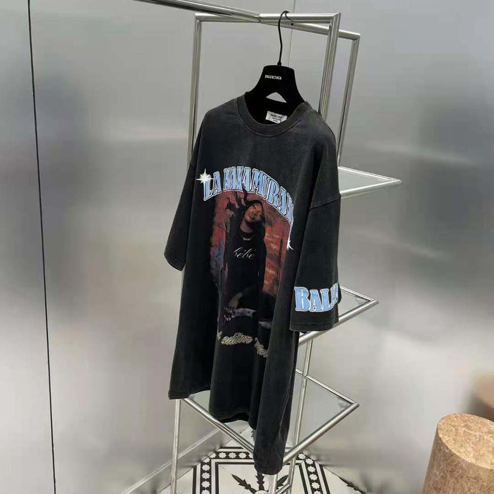 Balenciaga Women Music Aya Nakamura Merch T-shirt Large Fit in Black - image 4