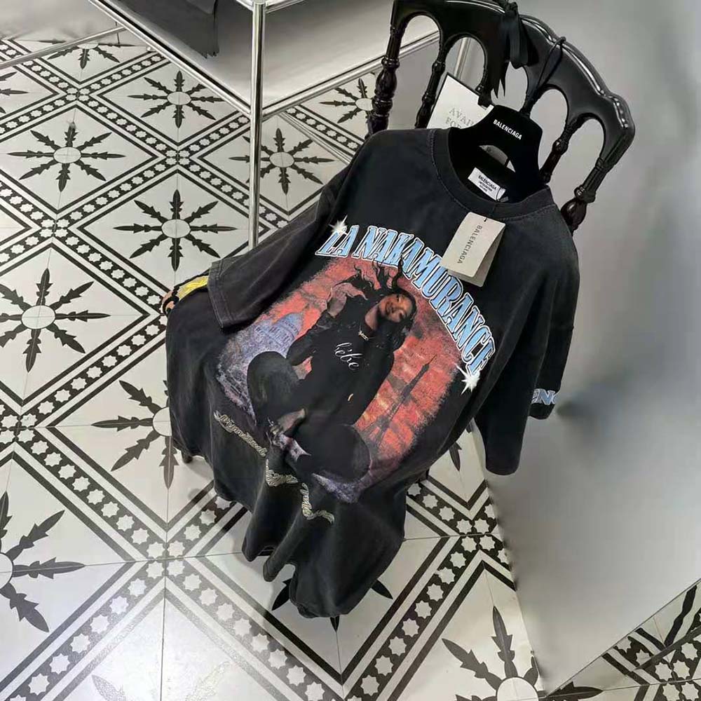 Balenciaga Women Music Aya Nakamura Merch T-shirt Large Fit in Black - image 6