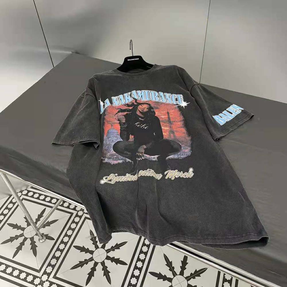 Balenciaga Women Music Aya Nakamura Merch T-shirt Large Fit in Black - image 5
