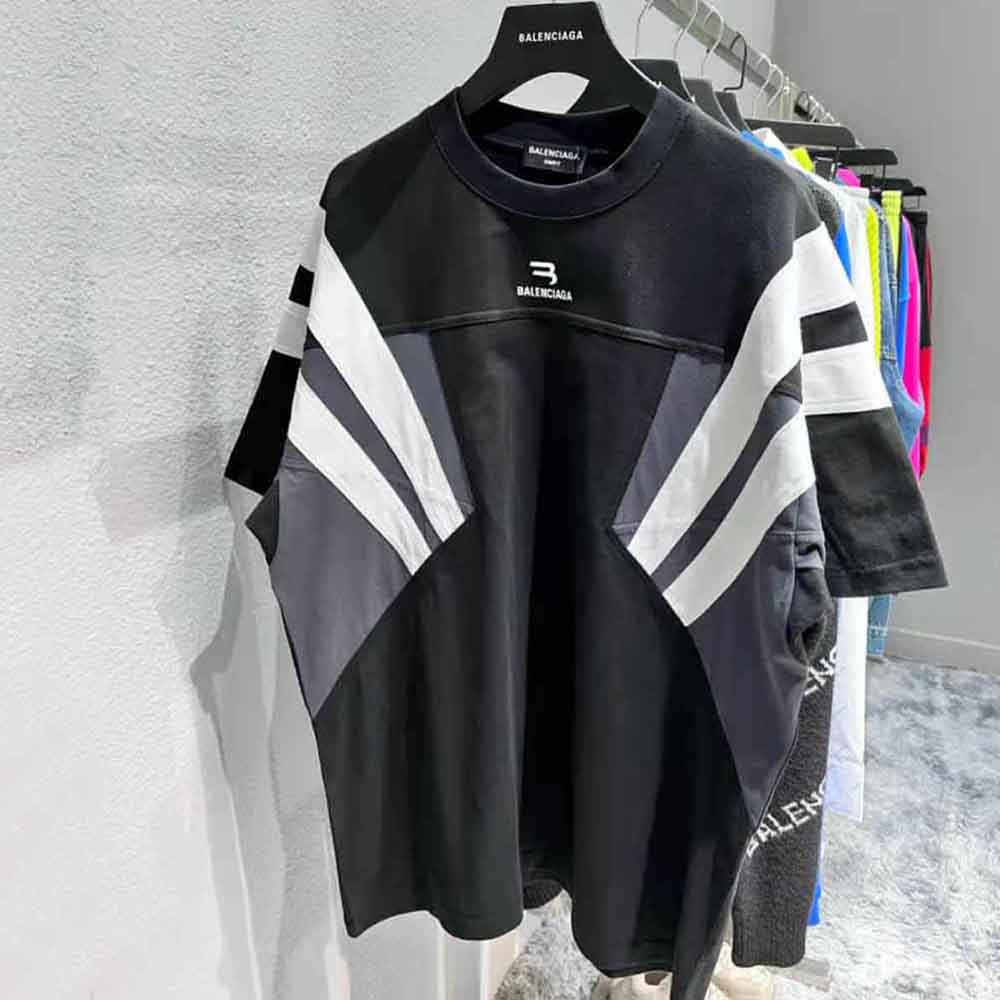 Side angle showing fit of Balenciaga Women Sporty B Tracksuit T-Shirt