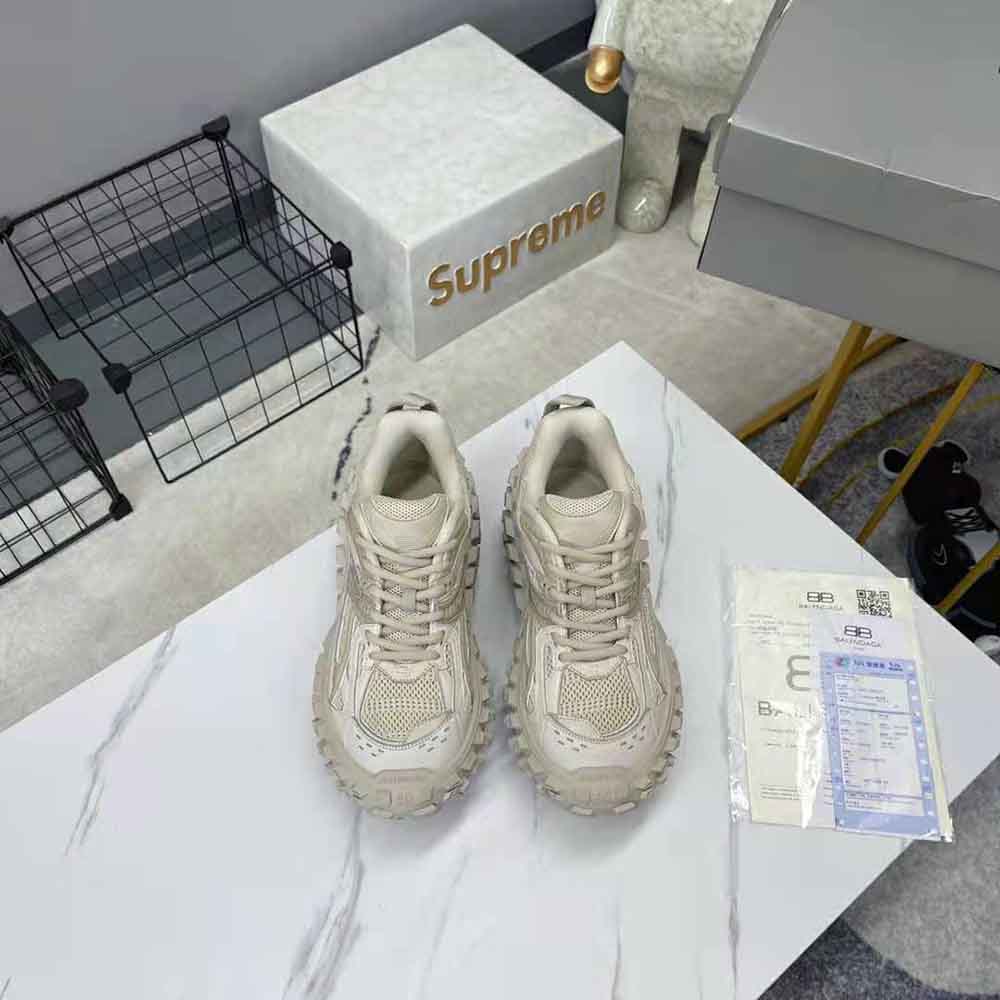 Close-up of chunky sole and lace detail on Balenciaga Defender Sneaker